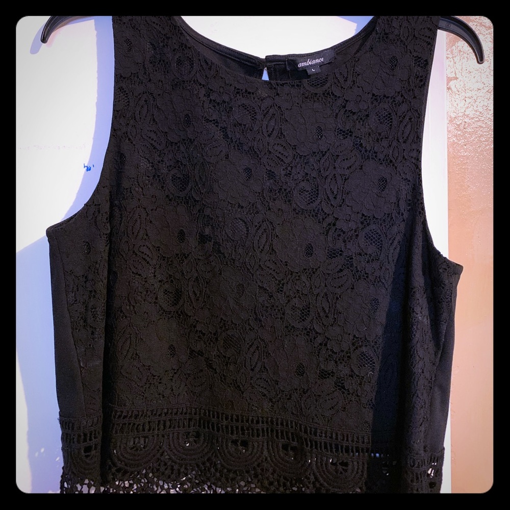 Black lace crop top